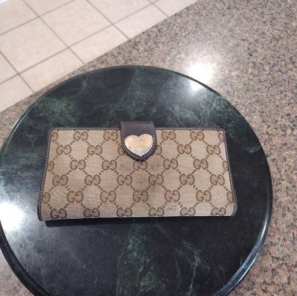 Gucci Handbags - Gucci Monogram Heart Continental Long Wallet